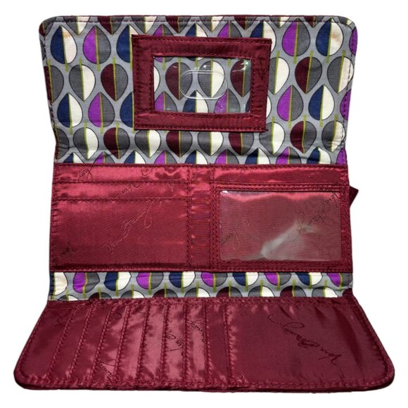 NEW Vera Bradley Raisin Matching Set Turn Lock Satchel Purse Trifold Wallet Gift - Picture 11 of 16